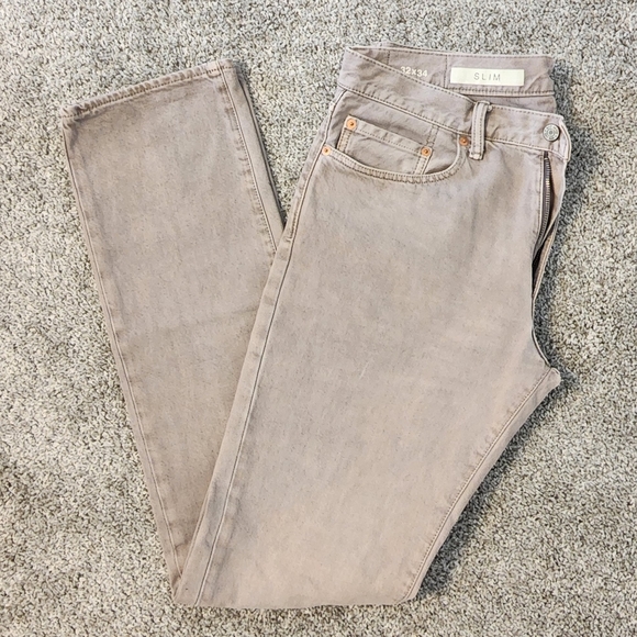 Men's Gap Slim Beige/Grey Jeans - 32x34 - Picture 1 of 5